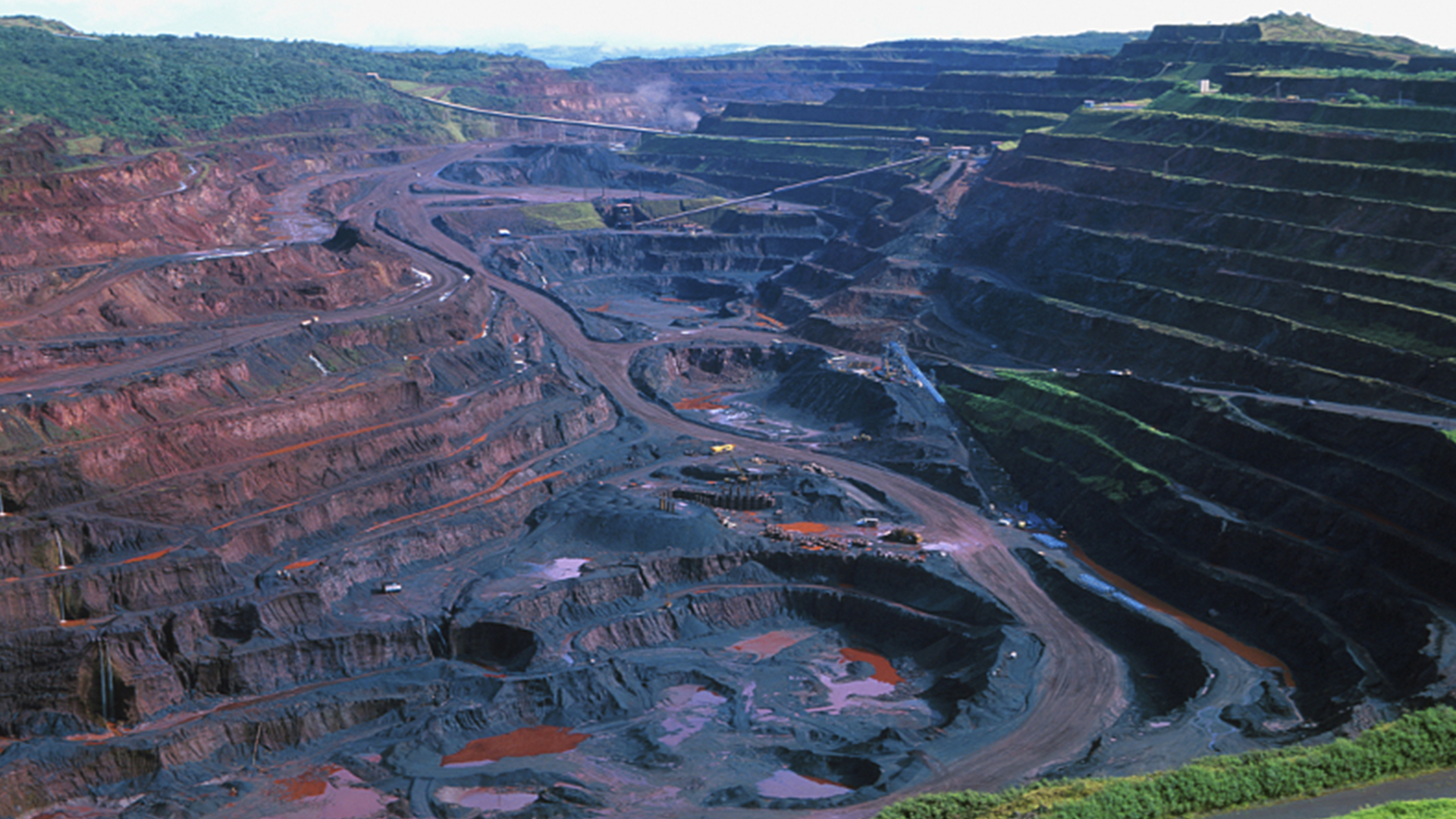 Aerial view of Carajás iron ore mine in Brazil.